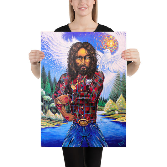 "lumberjack Jesus" Poster 24"x18"